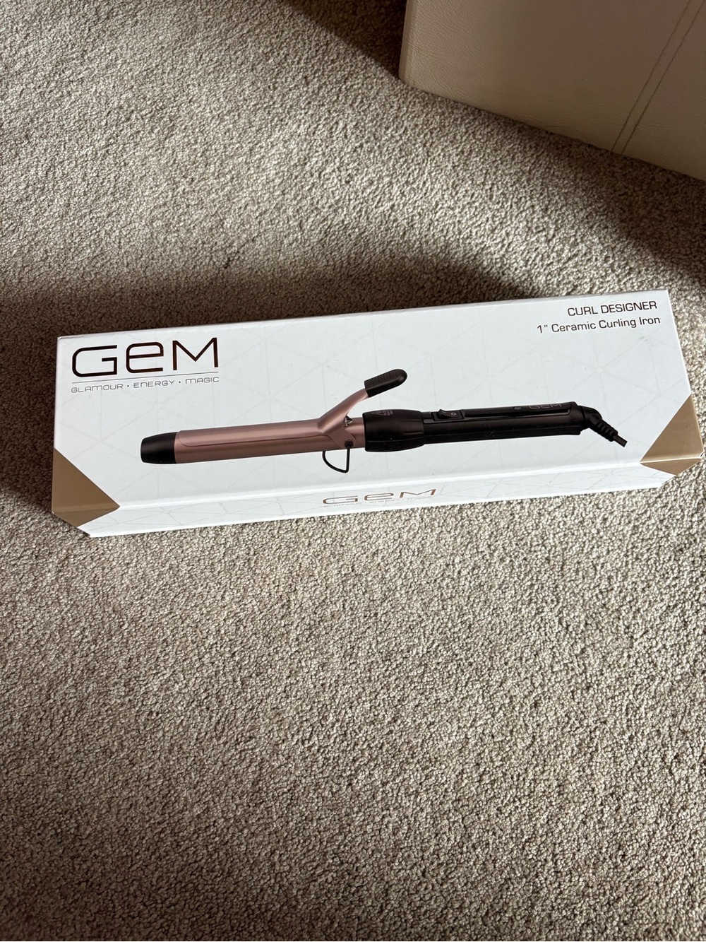 GEM Curl Designer 1" Ceramic Curling Iron - Rose Gold/Black